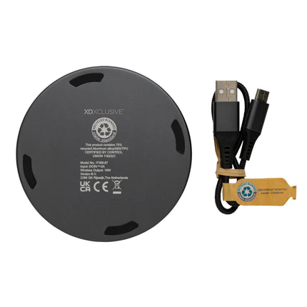 XD Xclusive Terra RCS recycled aluminium 10W wireless charger for phones and tablets with sleek