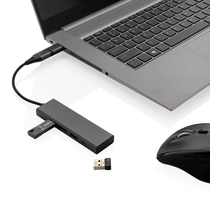 XD Xclusive Terra RCS recycled aluminium hub with 3 USB ports