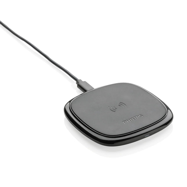  sleek black accessory with charging pad and indicator light.