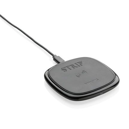  sleek black accessory with charging pad and LED indicator.