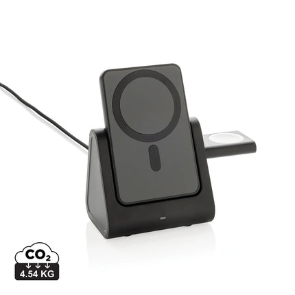 XD Collection Powerbase RCS recycled plastic 3-in-1 charger with powerbank for phones and tablets