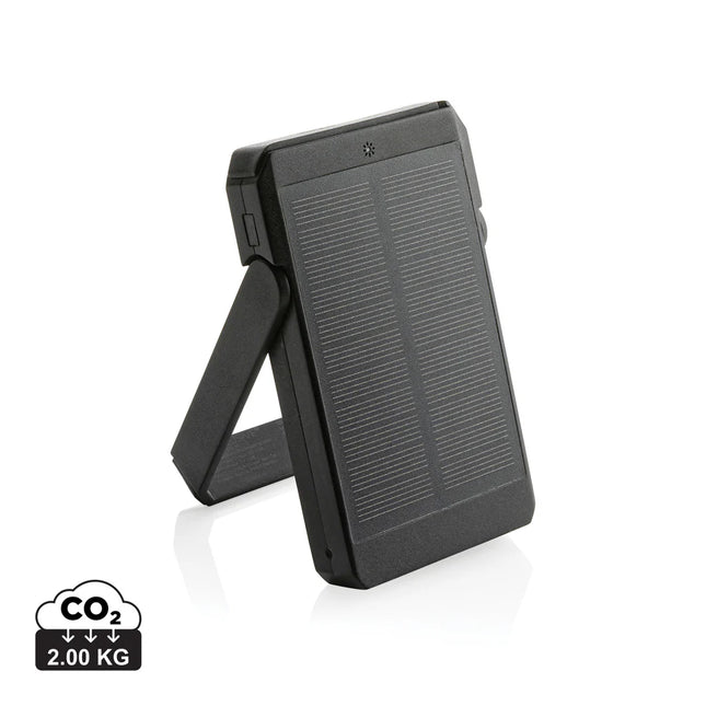 XD Xclusive Skywave RCS plastic solar powerbank with 5000mAh capacity and 10W wireless charging for phones and tablets