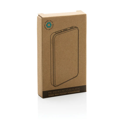 XD Collection RCS recycled plastic 5000mAh powerbank for phones and tablets