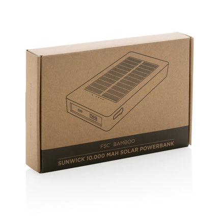 000 mAh bamboo solar powerbank from XD Collection