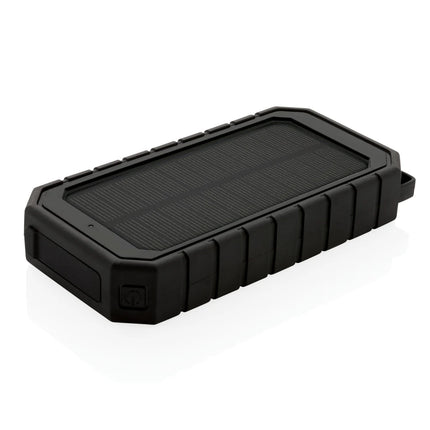  featuring compact portable design and solar panel.