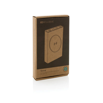XD Xclusive Terra RCS recycled aluminum 5000mAh powerbank with 5W wireless charging for phones and tablets.