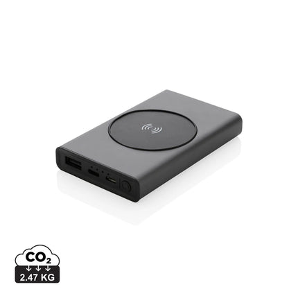 XD Xclusive Terra RCS recycled aluminum 5000mAh powerbank with 5W wireless charging for phones and tablets.