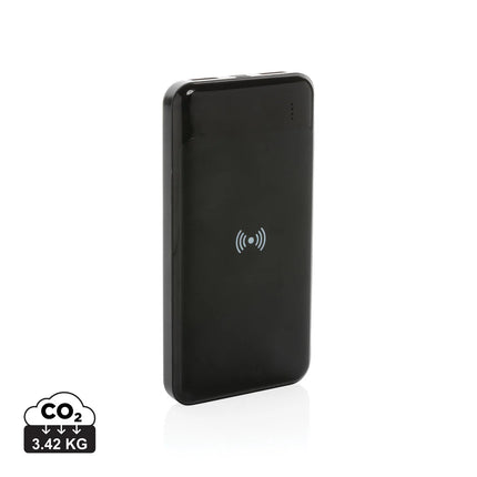 Recycled plastic wireless power bank from XD Collection for phones and tablets