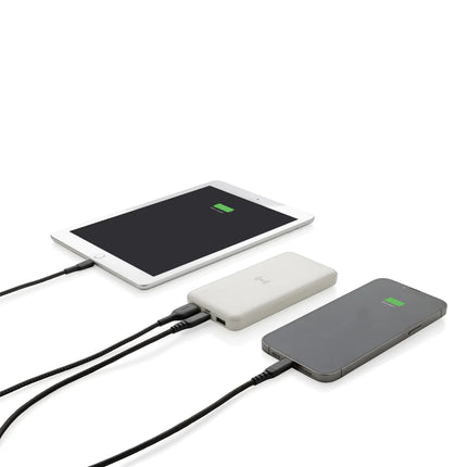 Recycled plastic wireless power bank by XD Collection for phones and tablets