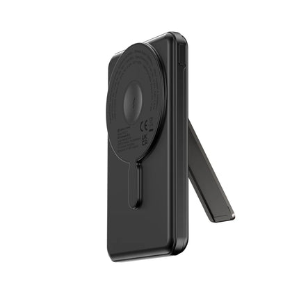 Urban Vitamin Redwood 5-in-1 5000mAh 20W PD magnetic powerbank attached to a smartphone