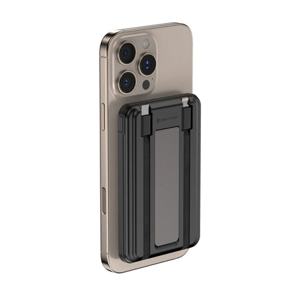 Urban Vitamin Redwood 5-in-1 5000mAh 20W PD magnetic powerbank charging phone and tablet with multiple ports and magnetic attachment.