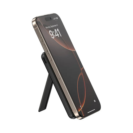 Urban Vitamin Redwood 5-in-1 5000mAh 20W PD magnetic powerbank attached to a smartphone