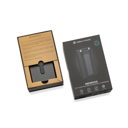 Urban Vitamin Redwood 5-in-1 5000mAh 20W PD magnetic power bank for phones and tablets