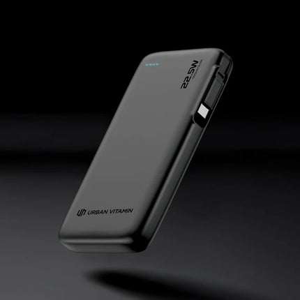 000mAh powerbank for phones and tablets with USB ports and compact design.