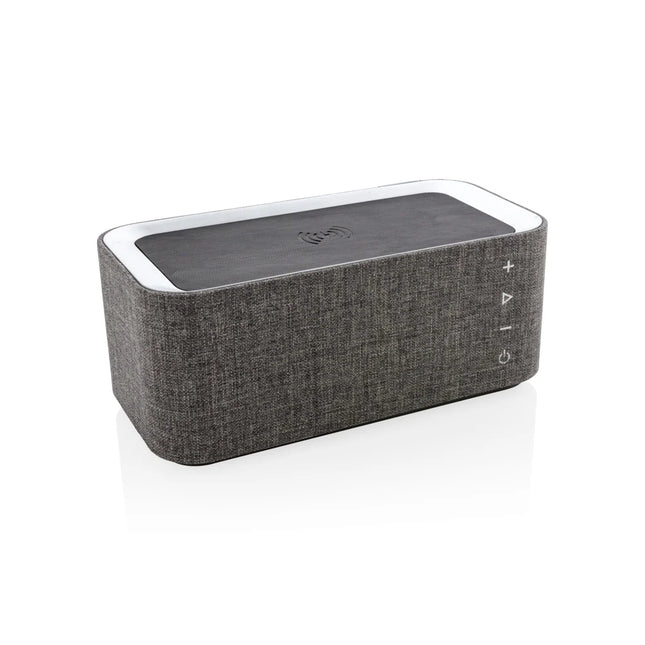  sleek audio device with integrated charging pad