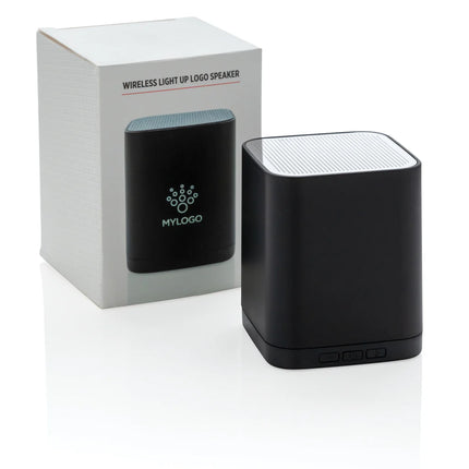  compact audio device with sleek design and built-in lighting feature.