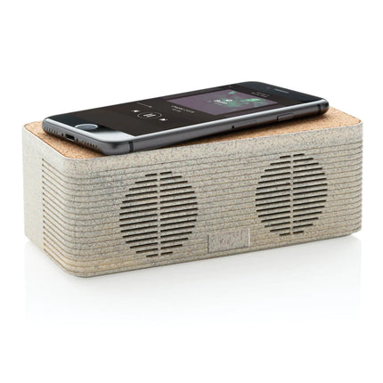 Wireless charging speaker from XD Collection made of wheat straw