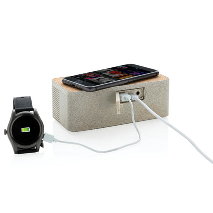  featuring a sleek audio design with a built-in charging pad.