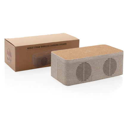 Wireless charging speaker from XD Collection made of wheat straw