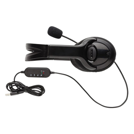 Over-ear wired work headset from XD Collection with cushioned ear cups and adjustable headband