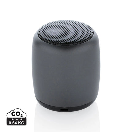  compact portable audio device with sleek aluminium design.