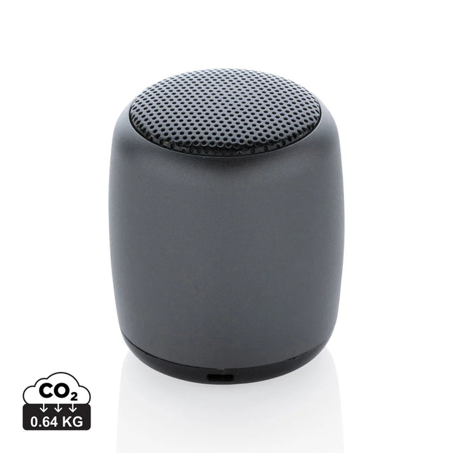  compact portable audio device with sleek aluminium design.