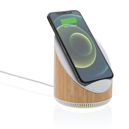 Ovate bamboo XD Xclusive 5W Bluetooth speaker with built-in 15W wireless charger
