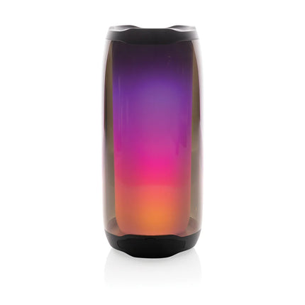  compact portable audio device with modern design and built-in controls.