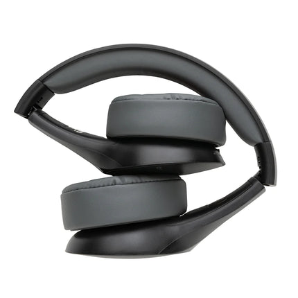 Motorola MOTO XT500 wireless over-ear headphones showing black ear cups and headband with ear cushions for comfortable listening.
