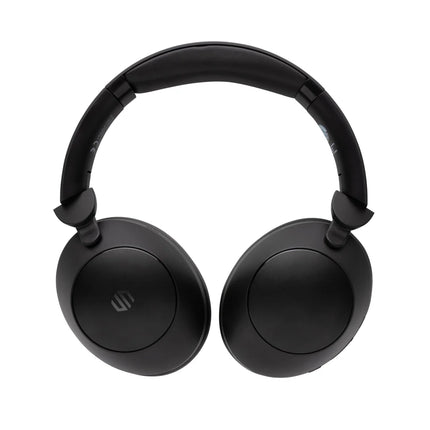 Urban Vitamin Cupertino RCS plastic ANC headphones shown with sleek black design and cushioned ear cups for immersive sound.