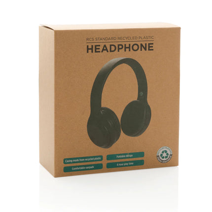 Recycled plastic XD Collection RCS standard audio headphones with adjustable headband and cushioned ear cups.