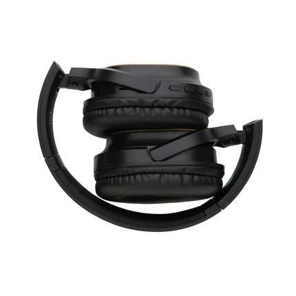 Wireless foldable headphones from XD Collection featuring bamboo and RCS technology