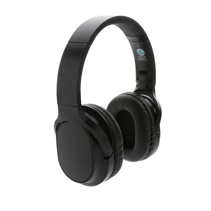  sleek black audio headphones with adjustable headband.