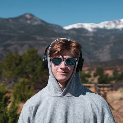  sleek black audio headphones with comfortable ear cushions.