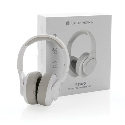Urban Vitamin Fresno wireless headphones in black with over-ear design and padded ear cups