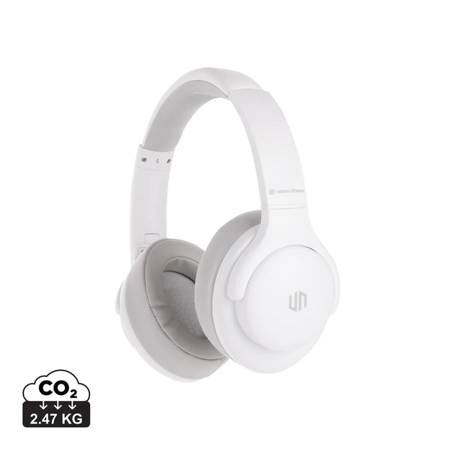 Wireless Fresno headphone by Urban Vitamin with over-ear design and built-in microphone for high-quality audio.