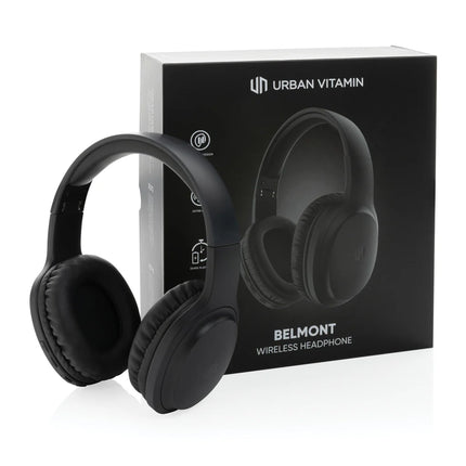  sleek black audio headphones with cushioned ear cups and adjustable headband.