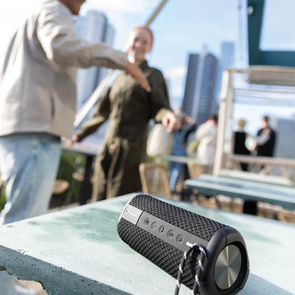 Urban Vitamin IPX7 waterproof 10W portable Bluetooth speaker with rugged design and controls visible on the front.