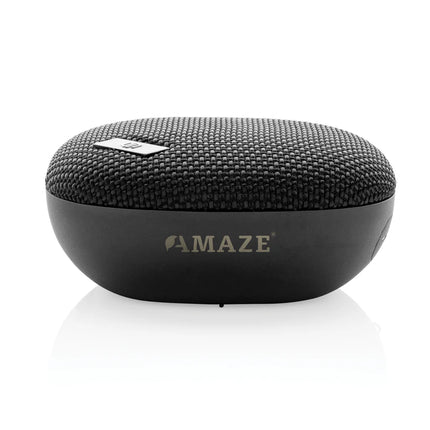 Urban Vitamin IPX7 waterproof 5W audio speaker shown in black with a cylindrical design and Bluetooth controls.