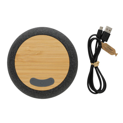  and bamboo 5W speaker showcasing a compact