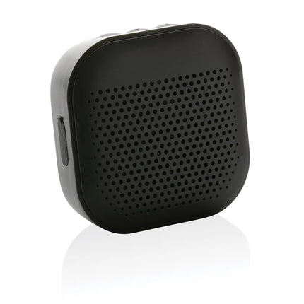  compact design with black finish and textured surface.
