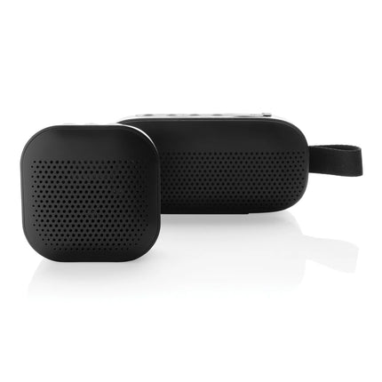 RCS recycled plastic XD Collection Soundbox 3W audio speaker with compact design and textured surface.