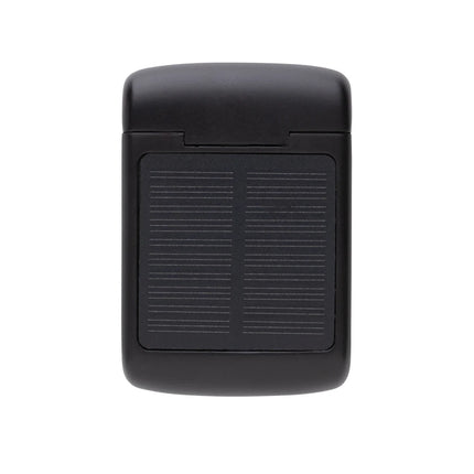  close-up of eco-friendly audio earbuds with solar panels.