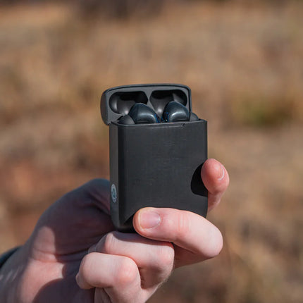 Skywave RCS recycled plastic solar earbuds by XD Xclusive