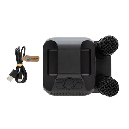 Singvibe RCS recycled plastic karaoke set with double microphone from XD Collection