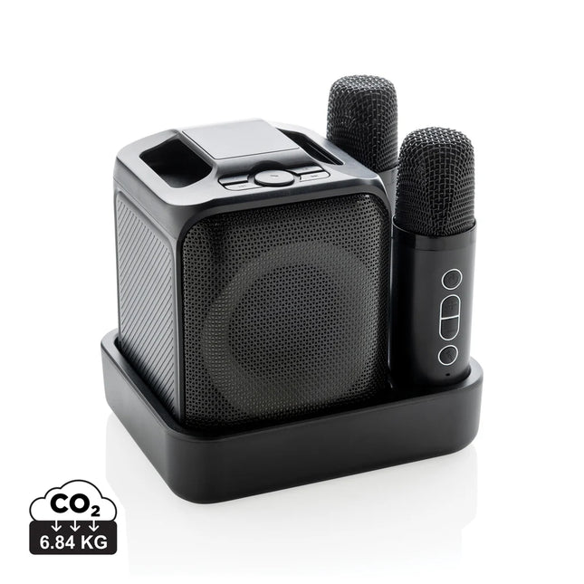 XD Collection Singvibe RCS recycled plastic karaoke set with double microphone