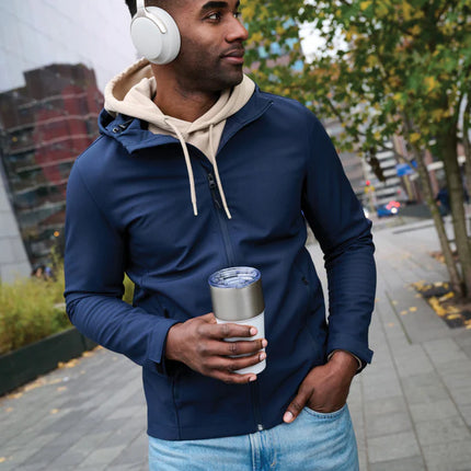 XD Collection Soundpro RCS recycled plastic ANC headphones in black with cushioned ear cups and adjustable headband