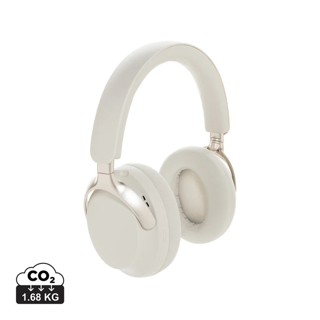  showing over-ear design with cushioned ear cups and eco-friendly build.