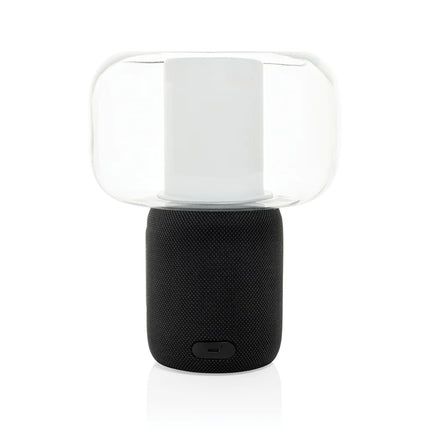  showing the sleek design with integrated audio and lighting features.