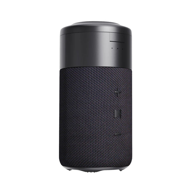  featuring compact audio device and eco-friendly charging accessories.